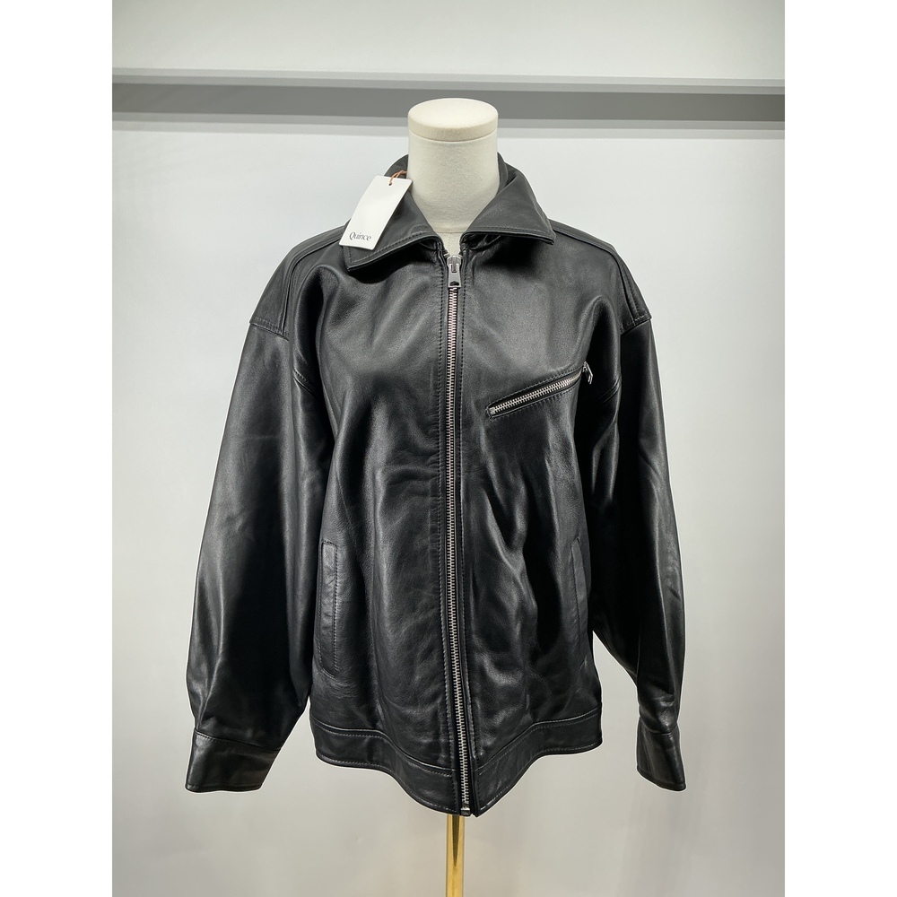 100% Leather Oversized Bomber Jacket